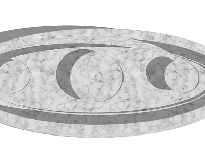 Modern Fountain Design With Marble Surface And Circular Decorative Patterns 3d model