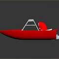 Red Speedboat With White Frame Modern Sporty Design Open Cockpit And Sleek Hull