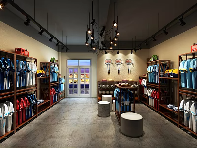 Industrial LOFT Clothing Store Sporting Goods Store 3d model