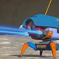 Blue And Orange Mechanical Crab Garden Ornament With Unique Sculpture Design For Outdoor Decor