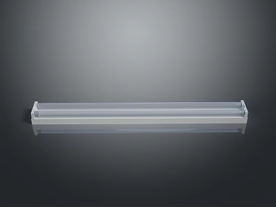 White Rectangular LED Light Fixture With Transparent Cover And Smooth Surface Reflection 3d model