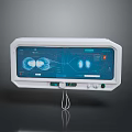 White Medical Monitor Display With Lung Images Vital Signs Data And Control Buttons