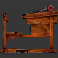 Wooden Kids Table with Chair and Tools for Creative Craft Play Time