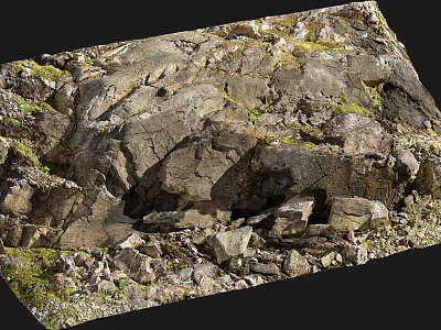 Garden Rockery Stones With Mossy Surface Rough Texture And Natural Stacked Design 3d model