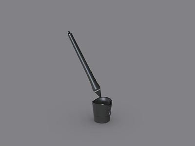 Smart Machine with Long Black Rod and Base on Gray Background 3d model