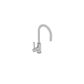 Modern Chrome Kitchen Faucet With Curved High Arc Spout And Single Handle