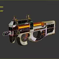 Futuristic Tech Inspired Weapon Featuring White Red Black Color And Scope Attachments 3d model