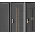 Modern Security Doors Featuring Different Decorative Patterns And Metal Handles 3d model