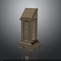 Traditional Ornate Lantern Structure With Pointed Roof And Carved Pattern Panels
