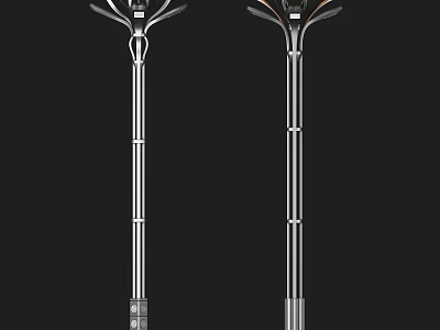 Modern Outdoor Garden Lights With Metal Pole And Multiple Light Heads Design 3d model