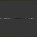Decorative Double Edged Sword with Golden Accents Intricate Design and Black Handle
