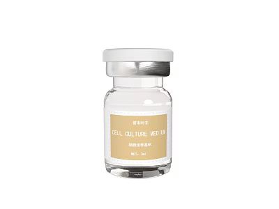 Transparent Home Daily Life Product Bottle With White Cap And 10ml Nutrient Solution Label 3d model