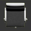 Modern Office Chair With Gray Fabric Seat White Headrest And Silver Base