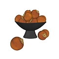 Modern persimmon fruit ornaments 3d model