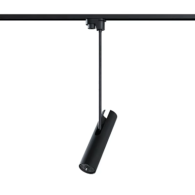 Black Hanging Cylindrical Device Modern Industrial Pendant Fixture Design With Adjustable Stem 3d model