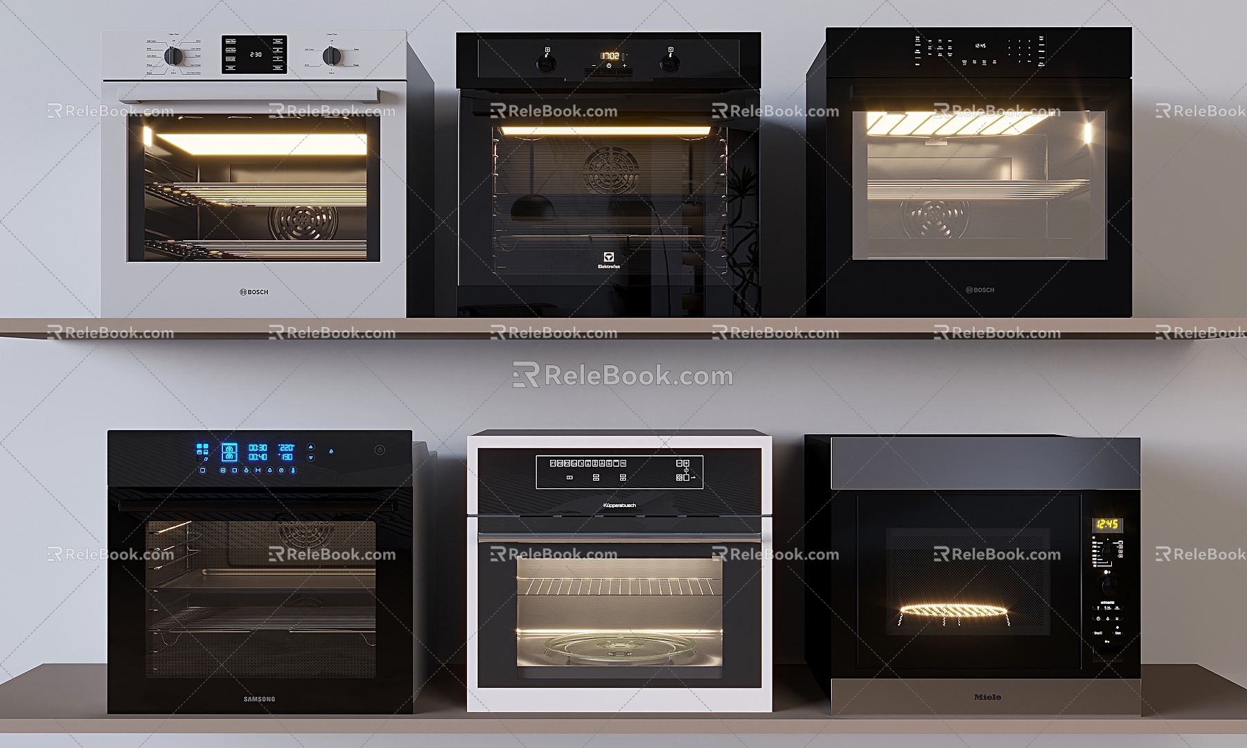 Intelligent Steaming and Roasting Integrated Box Embedded Steaming Oven 3d model