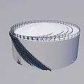 Industrial Storage Tank With Circular Design And Safety Railings