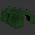Green Camping Tent with Metal Frame Door and Windows for Outdoor Activities
