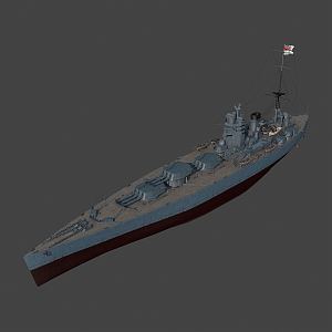 Modern warship Nelson battleship 3d model