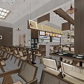 Traditional Chinese Restaurant Interior With Wooden Tables Rattan Chairs Hanging Lanterns And Menu