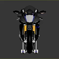 Black White And Blue Racing Motorcycle With Sporty Design And Blue Wheels