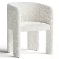 Modern Light Gray Fabric Armchair With Curved Armrest And Sleek Cylindrical Legs
