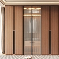 New Chinese Style Middle-style Wardrobe Non-corner Swing Door to Top-style Wardrobe Middle-style Glass Wardrobe 3d model