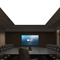 Modern Conference Room Interior With Large Windows City View Sunlight And Chairs