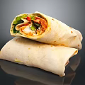 Loaded Flour Tortilla Burritos With Fresh Vegetables And Grilled Chicken
