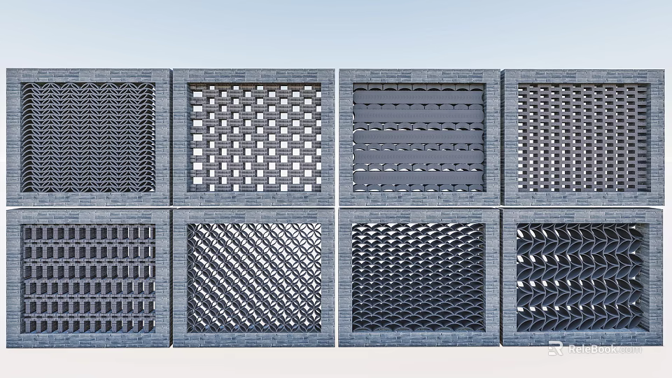 Garden Landscape Decorative Grilles With Various Patterns For Outdoor Design 3d model