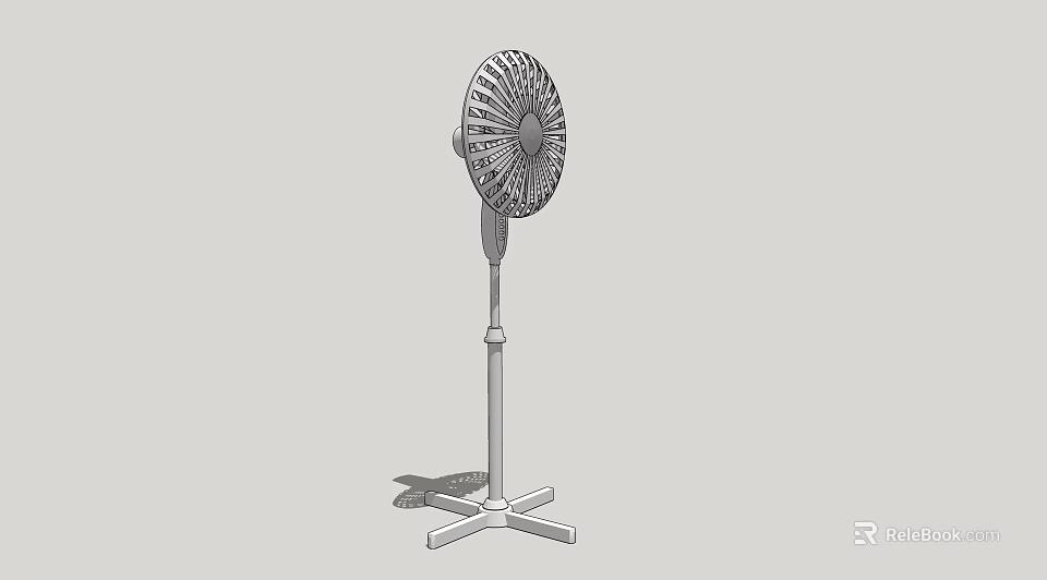 Modern Standing Air Cooler Fan With Stable Base And Adjustable Stand 3d model 