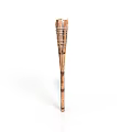 Handmade Bamboo Torch With Woven Design And Natural Wooden Shaft