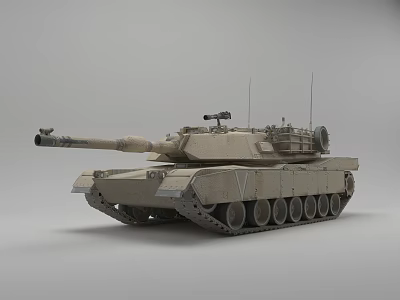 Modern Main Battle Tank With Long Barrel Tracks And Top Mounted Equipment 3d model