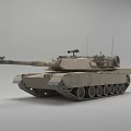 Modern Main Battle Tank With Long Barrel Tracks And Top Mounted Equipment