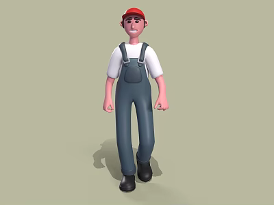 Cartoon Characters Workers Virtual Characters Characters Men Walking Animated Farmers Game Characters 3d model