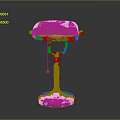 Elegant Table Lamp With Green Lampshade And Ornate Gold Base