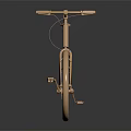 Golden Three Person Bicycle With Three Seats And Dark Background Reflection Design 3d model
