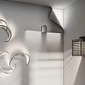 Contemporary Wall Lamps With Curved Metal Design And Shadow Effects On White Wall