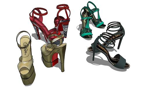 Modern high-heeled shoes 3d model