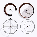 Modern Clock Watch Hanging Watch Combination 3d model