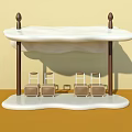Creative Bus Station With White Canopy Brown Pillars Seats And Luggage