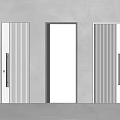 Modern Minimalist Hinged Doors Interior Design With Vertical Slats And Black Handles
