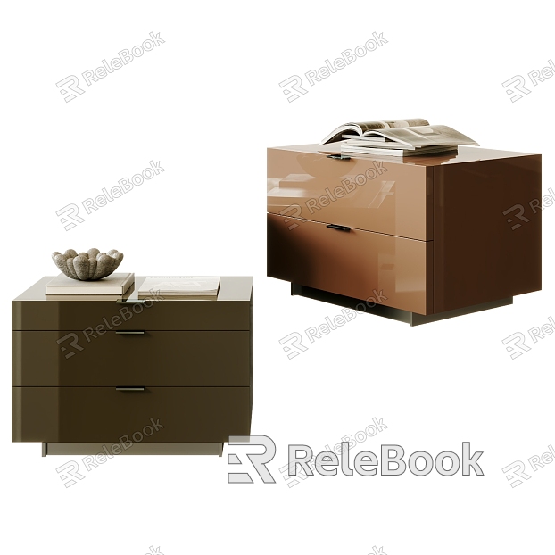 Poliform Bedside Cabinet Leather Bedside Cabinet Bedside Cabinet Decorative Ornaments model