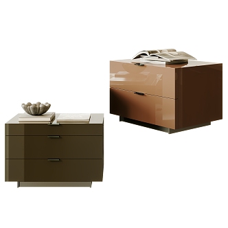 Poliform Bedside Cabinet Leather Bedside Cabinet Bedside Cabinet Decorative Ornaments 3d model