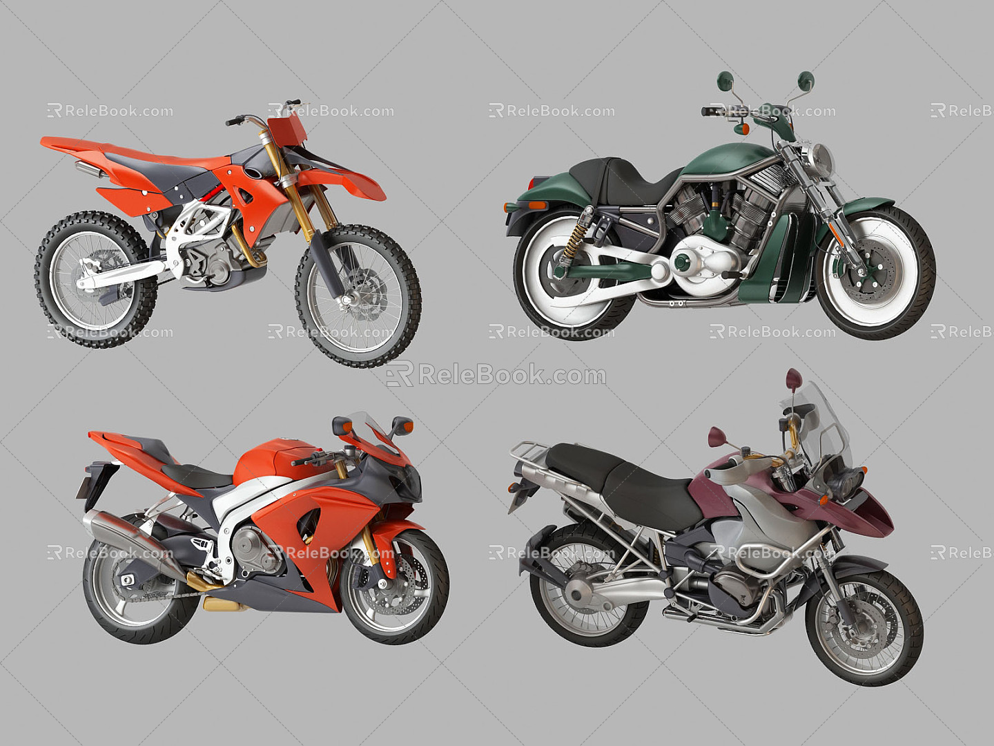 Modern Motorcycle Motorcycle Combination 3d model