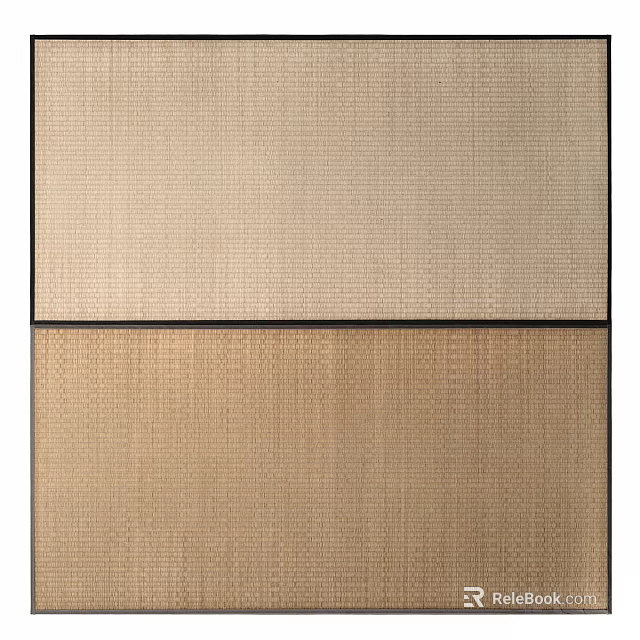 Two Light Brown Square Rugs with Woven Texture and Soft Surface for Home Decoration 3d model 