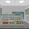 Multi Tiered Display Shelves With Organized Colorful Product Packages In Retail Store