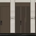 Three Modern Metallic Entrance Doors With Decorative Wave Patterns And Sleek Finish