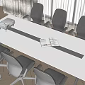 Conference table and chair combination 3d model