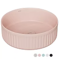 Laufen Pink Round Washbasin With Ribbed Edge Design And Logo